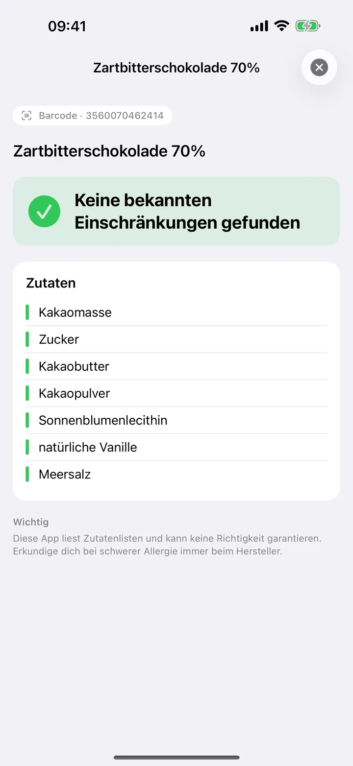 Keine bekannten Einschränkungen gefunden