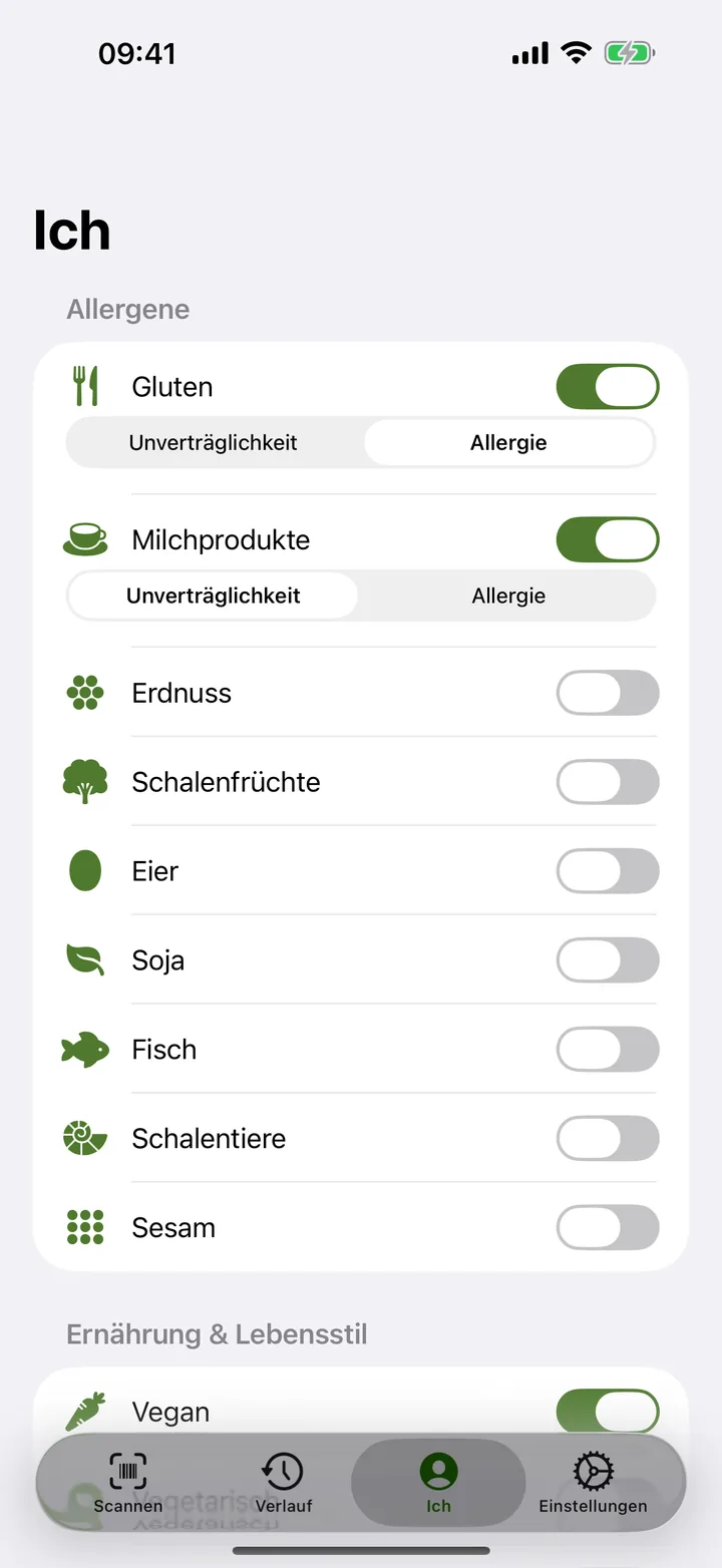 Jede Einschränkung, ein Profil