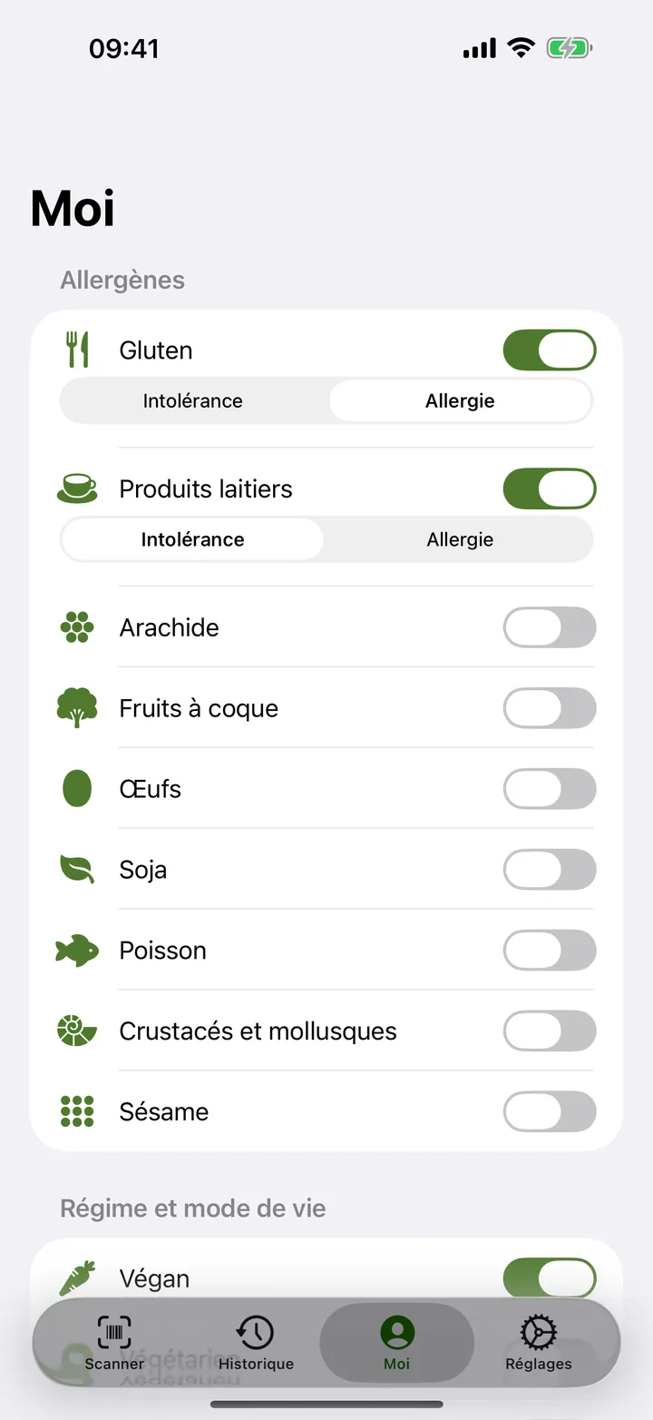 Toutes les restrictions, un seul profil